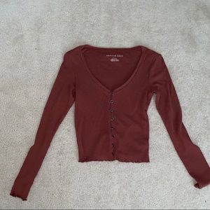 AE Button Up Long Sleeve Top